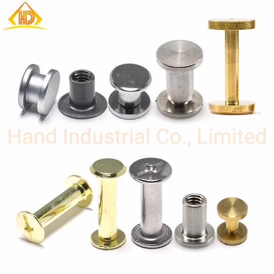 M3 M4 6 8 10mm SUS304 316 Brass Titanium Copper Slvery Gun Black Leather Wood Board Hilt Binding Chicago Screw Barrel Nut