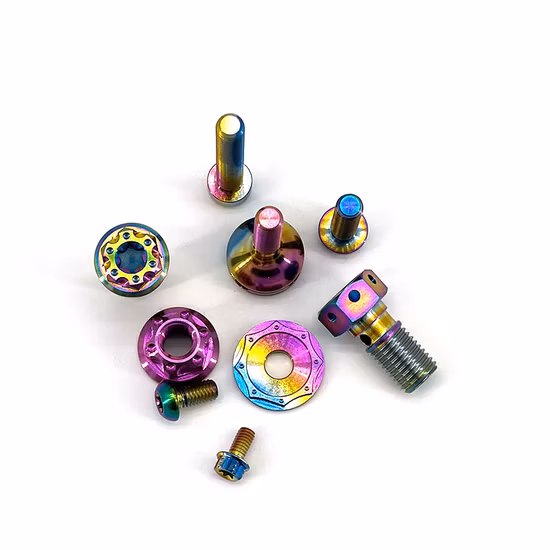 Anodized Color Inconel 625 M4 M2 Titanium Alloy Casting CNC Machining Screw Stud Bolts Nuts Set